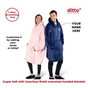 Personalised Oodie New Mum Dad Long Hoodie Blanket Super Soft Oversized Sherpa Fleece,Christmas Gift Dad Mothers Day Mum Birthday Valentines