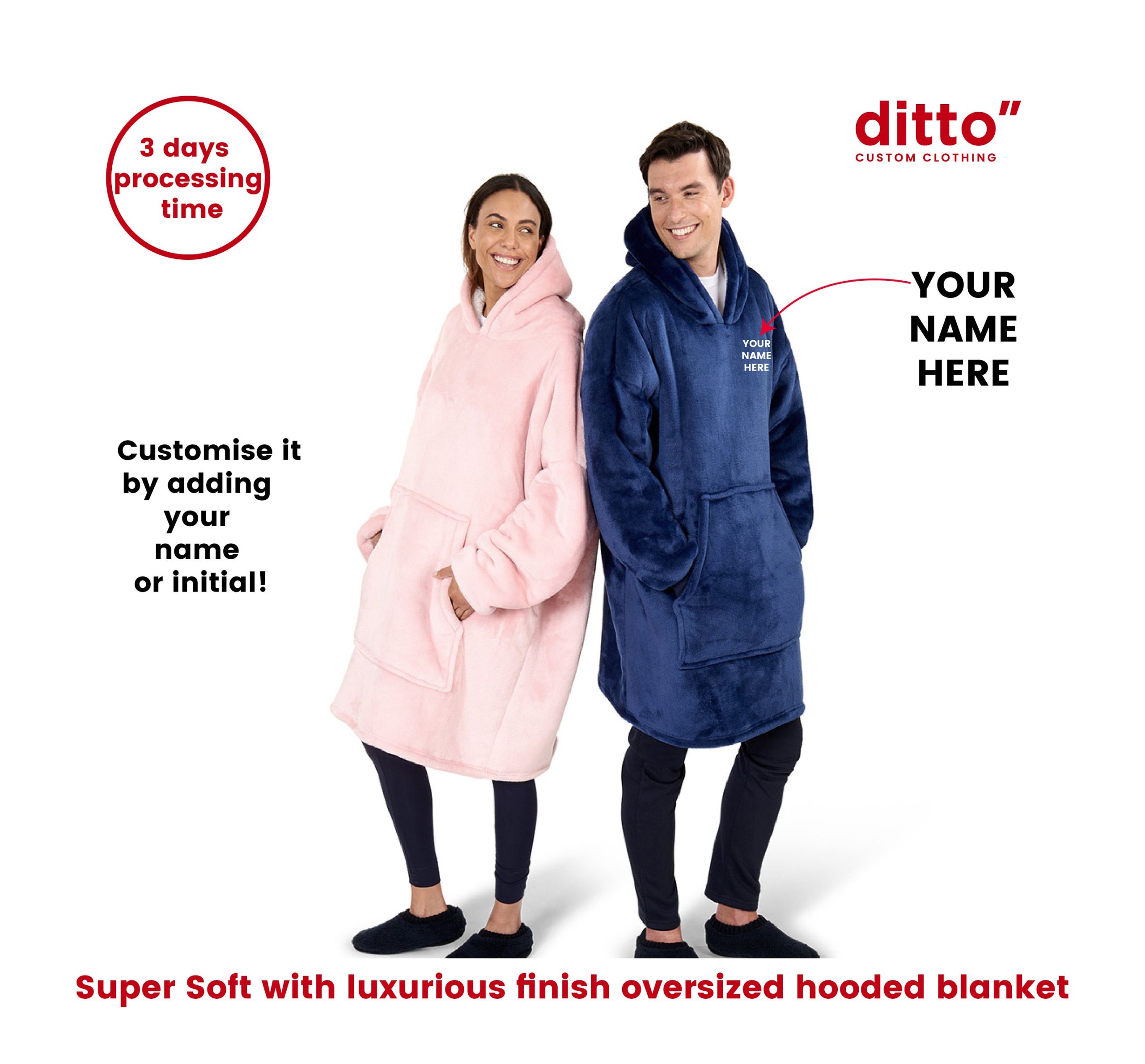 Personalised Oodie New Mum Dad Long Hoodie Blanket Super Soft Oversized Sherpa Fleece,Christmas Gift Dad Mothers Day Mum Birthday Valentines