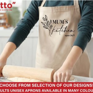 Mum's Kitchen Apron Various Designs Mother's Day For Mum Top Gift New Mum Unisex Novelty Baking Home Cooking Ditto Custom Clothing